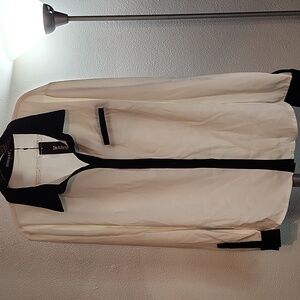 Allegra K Contrast Collar Shirt